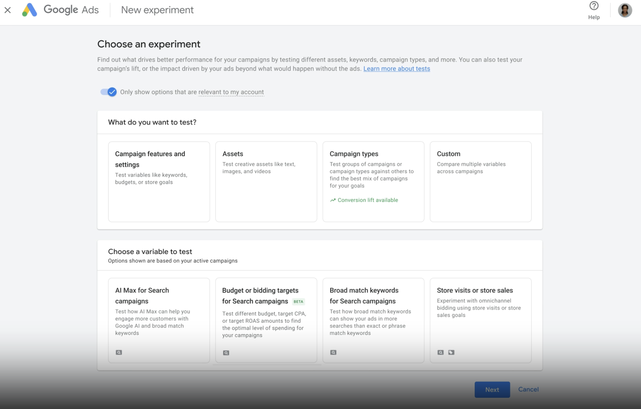 Google AI Max testing and planning tools